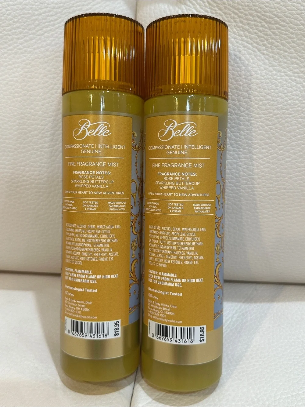 Bath & Body Works Disney Princess Belle Fine Fragrance Mist Bundle of 2 FullSize